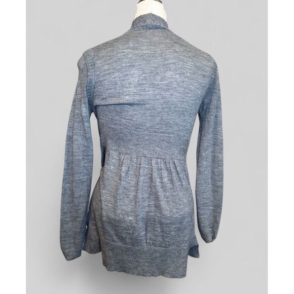 Rebecca Taylor Grey Fringe Cardigan Small Wool‎ Alpaca Blend - Picture 2 of 5